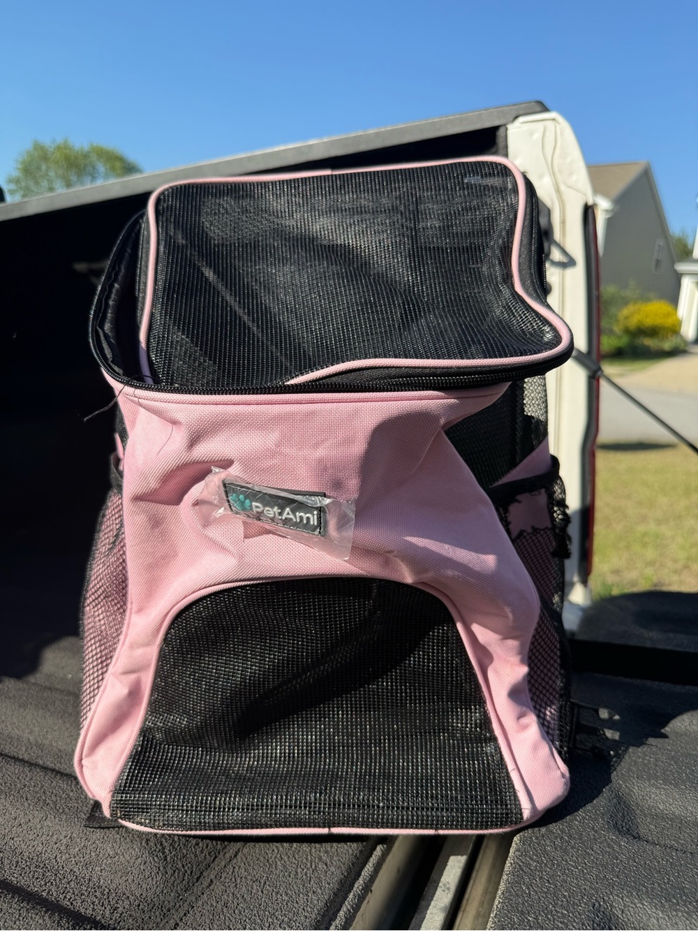 🐾 PetAmi Pink Mesh Pet Carrier Backpack